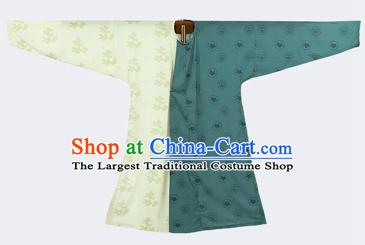 Chinese Ancient Swordsman Hanfu Clothing Traditional Garment Tang Dynasty Young Male Apparels Historical Costumes Round Collar Robe