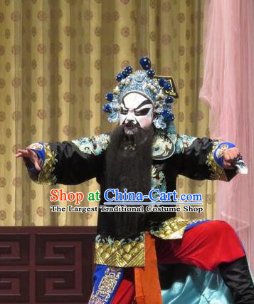 Qin Xianglian Chinese Ping Opera Wusheng Garment Costumes and Headwear Pingju Opera Martial Male Apparels Bodyguard Clothing