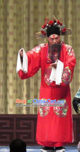 Qin Xianglian Chinese Ping Opera Official Chen Shimei Garment Costumes and Headwear Pingju Opera Elderly Male Apparels Clothing