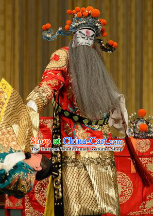 Xiao Yao Jin Chinese Peking Opera Prime Minister Garment Costumes and Headwear Beijing Opera Elderly Male Apparels Chancellor Cao Cao Clothing