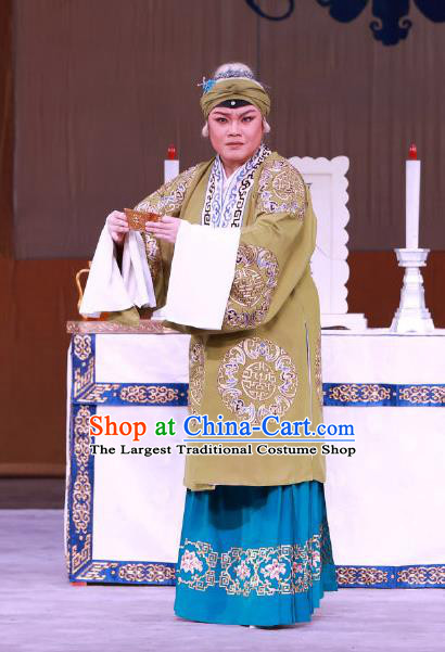 Chinese Beijing Opera Pantaloon Apparels Hong Mu Ma Chou Costumes and Headpieces Traditional Peking Opera Elderly Female Dress Dame Garment