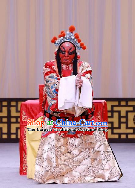 Hai Zhou Guo Guan Chinese Peking Opera Court Eunuch Liu Jin Garment Costumes and Headwear Beijing Opera Minister Apparels Clothing