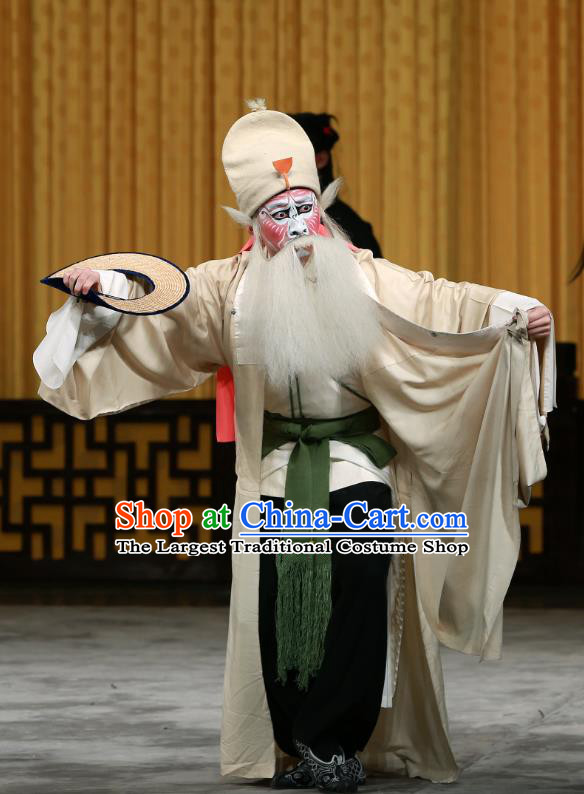 Da Gua Yuan Chinese Peking Opera Laosheng Tao Hong Garment Costumes and Headwear Beijing Opera Elderly Male Apparels Clothing