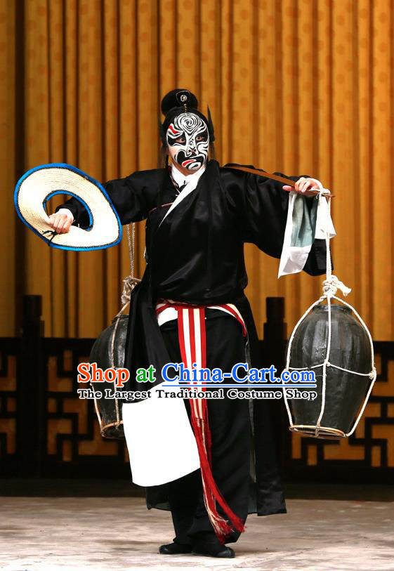 Da Gua Yuan Chinese Peking Opera Wusheng Zheng Ziming Garment Costumes and Headwear Beijing Opera Martial Male Apparels Takefu Clothing