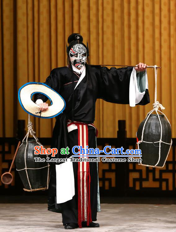 Da Gua Yuan Chinese Peking Opera Wusheng Zheng Ziming Garment Costumes and Headwear Beijing Opera Martial Male Apparels Takefu Clothing
