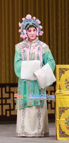 Chinese Beijing Opera Court Maid Apparels Ming Mo Yi Hen Costumes and Headpieces Traditional Peking Opera Palace Lady Dress Garment