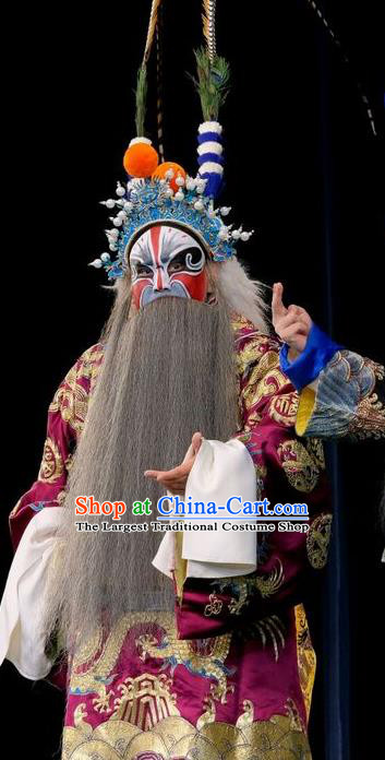 Duan Mi Jian Chinese Peking Opera Chief Garment Costumes and Headwear Beijing Opera Jing Role Apparels Lord Li Mi Clothing