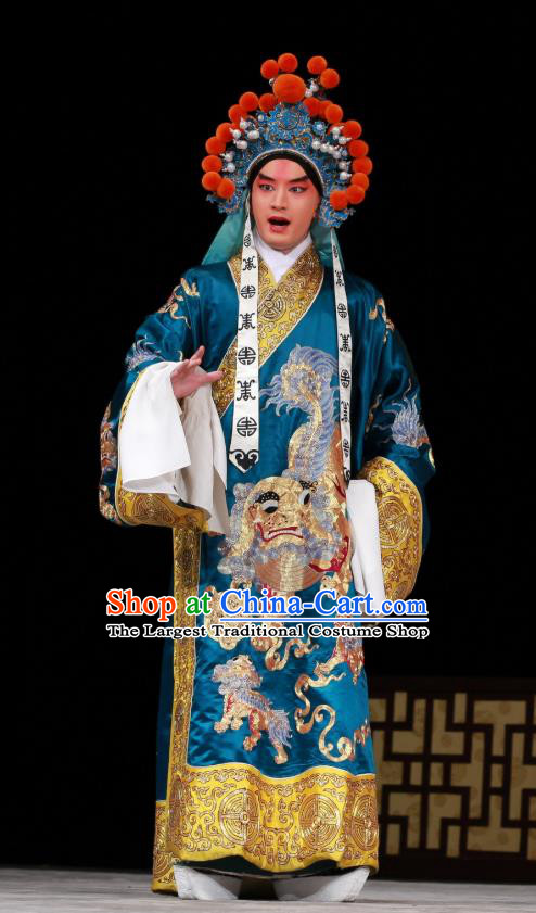 Sang Yuan Ji Zi Chinese Peking Opera General Jin Shuicheng Garment Costumes and Headwear Beijing Opera Young Man Apparels Official Clothing
