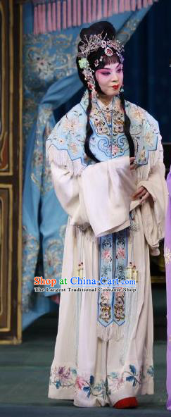 Chinese Beijing Opera Maidservant Apparels Huo Xiaoyu Costumes and Headpieces Traditional Peking Opera Young Lady Dress Xiaodan Garment