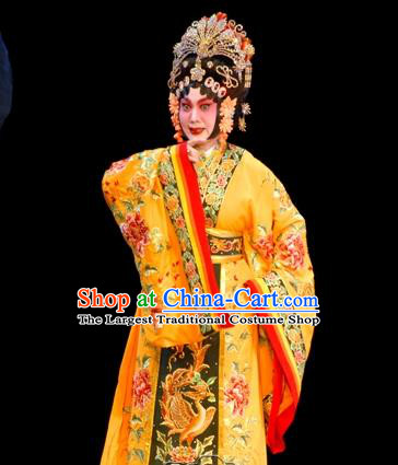 Chinese Beijing Opera Diva Wu Zetian Apparels Costumes and Headdress Traditional Peking Opera Hua Tan Dress Empress Garment
