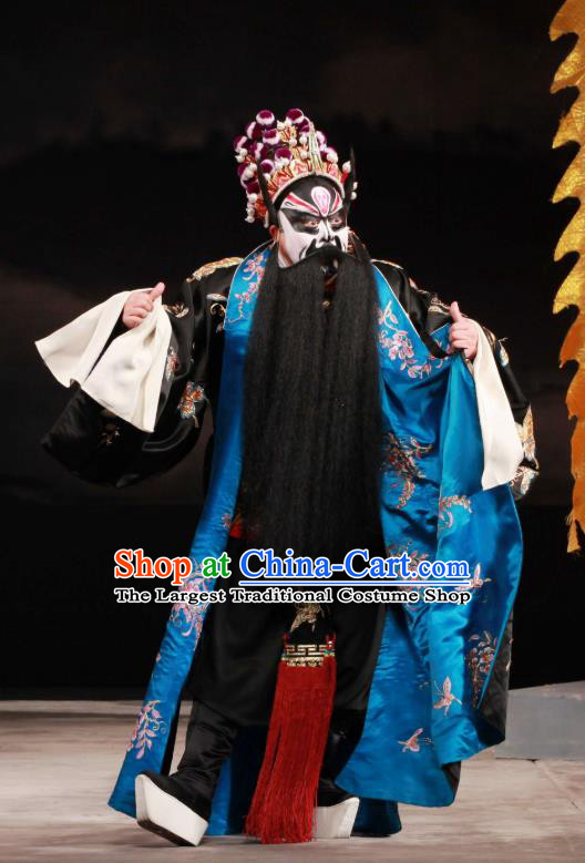 Feng Yu Xing Huang Qi Chinese Peking Opera Martial Male Armor Garment Costumes and Headwear Beijing Opera Wusheng Apparels Swordsman Li Kui Clothing