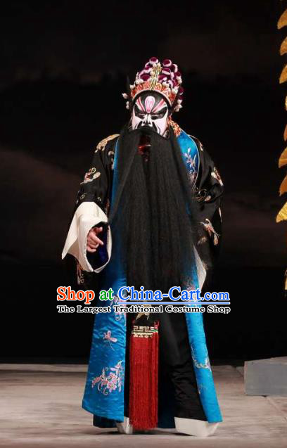 Feng Yu Xing Huang Qi Chinese Peking Opera Martial Male Armor Garment Costumes and Headwear Beijing Opera Wusheng Apparels Swordsman Li Kui Clothing