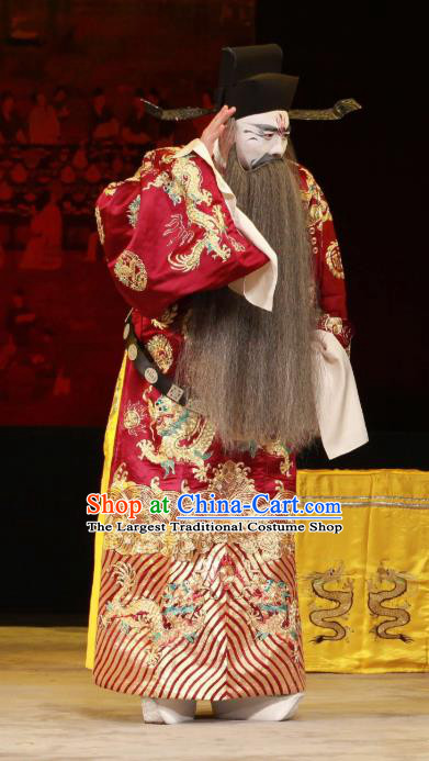 Feng Yu Xing Huang Qi Chinese Peking Opera Jing Role Garment Costumes and Headwear Beijing Opera Elderly Male Apparels Minister Official Clothing