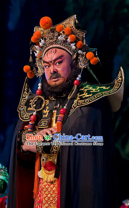 Lu Shui Yi Shan Chinese Peking Opera Yi King Apparels Costumes and Headpieces Beijing Opera Painted Face Garment Chief Meng Huo Clothing