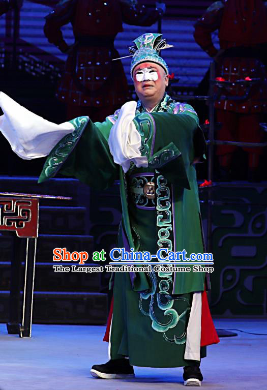 Qi Nv Wu Rong Chinese Peking Opera Chou Garment Costumes and Headwear Beijing Opera Clown Apparels Clothing