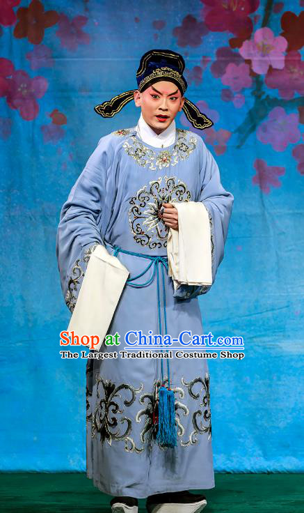 The Dream Of Red Mansions Chinese Peking Opera Xiaosheng Apparels Costumes and Headpieces Beijing Opera Young Male Garment Childe Jia Lian Clothing
