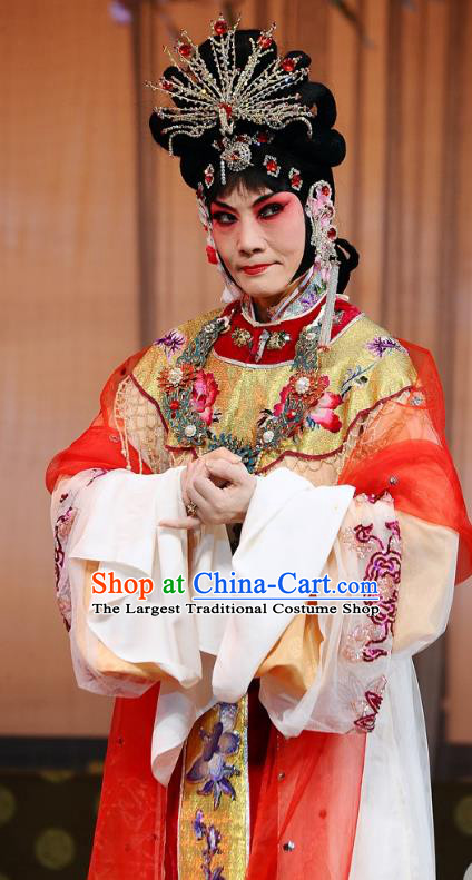 Chinese Beijing Opera Diva Wang Xifeng Garment The Dream Of Red Mansions Costumes and Hair Accessories Traditional Peking Opera Hua Tan Dress Apparels