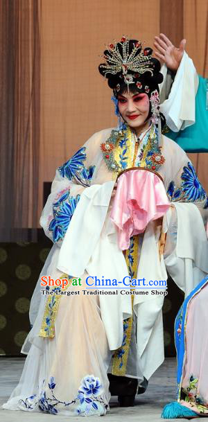 Chinese Beijing Opera Hua Tan Wang Xifeng Garment The Dream Of Red Mansions Costumes and Hair Accessories Traditional Peking Opera Young Mistress Dress Apparels