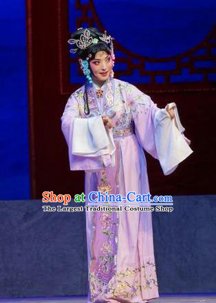 Chinese Beijing Opera Young Lady Apparels Princess Changping Costumes and Headdress Traditional Peking Opera Diva Dress Actress Zhou Ruilan Garment