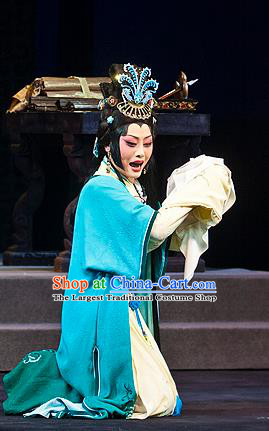 Chinese Beijing Opera Distress Maiden Apparels Anecdote of Jian An Costumes and Headdress Traditional Peking Opera Actress Dress Diva Cai Wenji Garment