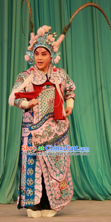 Zhan Hong Zhou Chinese Peking Opera General Yang Zongbao Garment Costumes and Headwear Beijing Opera Martial Male Apparels Military Officer Armor Clothing