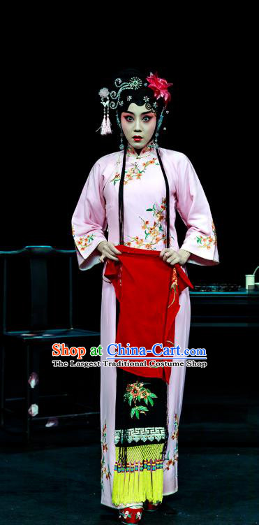 Chinese Beijing Opera Young Lady Apparels Xi Jiao Costumes and Headdress Traditional Peking Opera Dress Diva Yan Xijiao Garment