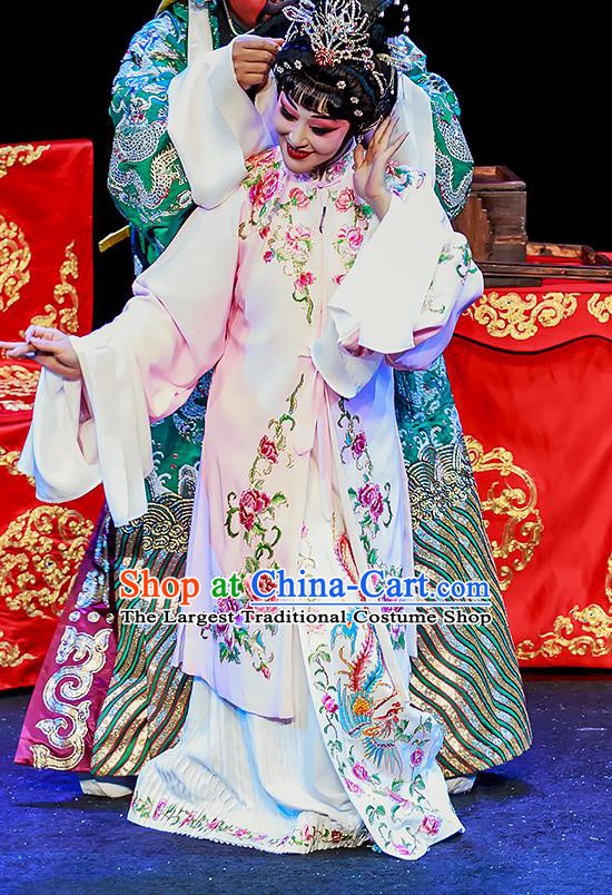 Chinese Beijing Opera Hua Tan Apparels Chun Ri Yan Costumes and Headdress Traditional Peking Opera Princess Yi Lan Dress Actress Garment