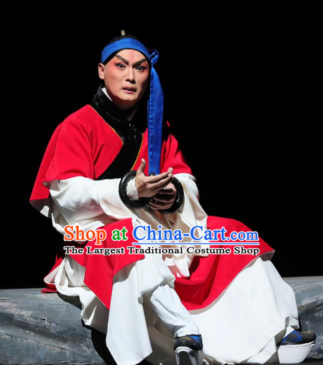 Mei Hua Zan Chinese Peking Opera Young Male Garment Costumes and Headwear Beijing Opera Distress Male Li Liangchuan Apparels Clothing