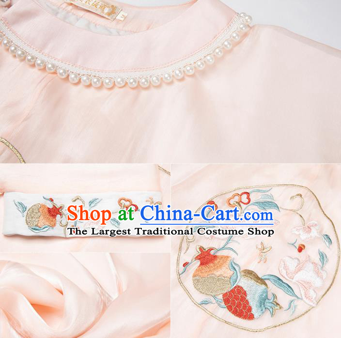 Chinese Traditional Ming Dynasty Noble Lady Historical Costumes Ancient Court Princess Embroidered Hanfu Dress Garment