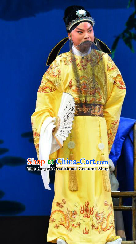 Hong Ling Yan Chinese Peking Opera Monarch Apparels Costumes and Headpieces Beijing Opera Garment Emperor Zhengde Clothing