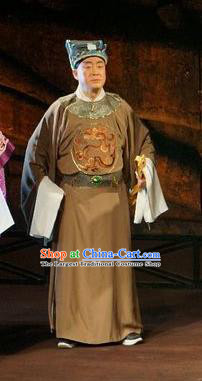 Wu Qi Chinese Peking Opera Official Apparels Costumes and Headpieces Beijing Opera Minister Garment Eunuch Clothing