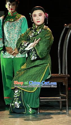 Chinese Beijing Opera Elderly Female Garment Luo Mei Yin Costumes and Hair Accessories Traditional Peking Opera Rich Dame Dress Laodan Apparels