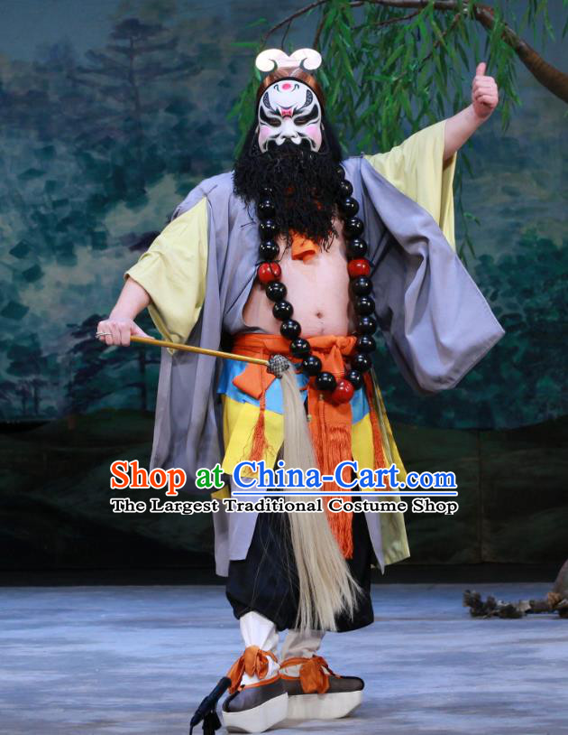 Ye Zhu Lin Chinese Peking Opera Hero Apparels Costumes and Headpieces Beijing Opera Swordsman Garment Monk Lu Zhishen Clothing
