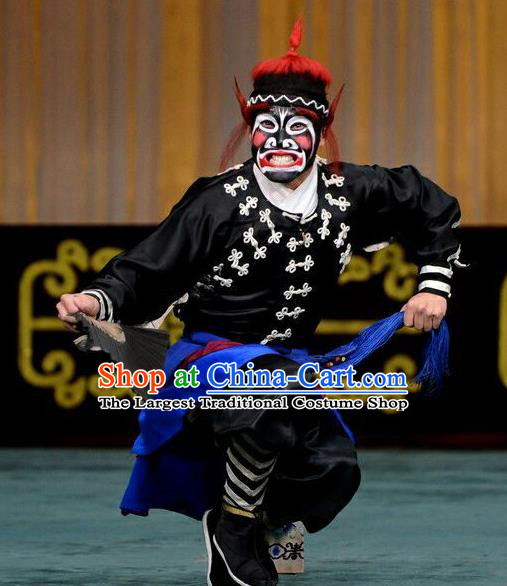 Ci Ba Jie Chinese Peking Opera Wusheng Apparels Costumes and Headpieces Beijing Opera Martial Male Garment Swordsman Luo Hongxun Clothing