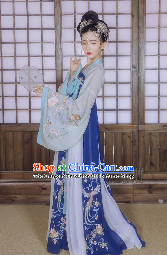 Chinese Traditional Embroidered Hanfu Dress Ancient Court Lady Garment Tang Dynasty Imperial Consort Historical Costumes for Women