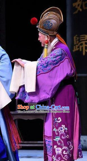 Xiang Lian Case Chinese Peking Opera Old Man Apparels Costumes and Headpieces Beijing Opera Court Eunuch Garment Clothing