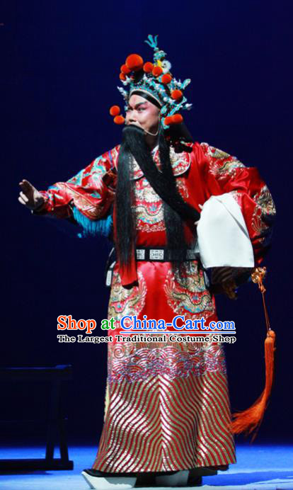 Xiang Lian Case Chinese Peking Opera Martial Male Apparels Costumes and Headpieces Beijing Opera Lord Wu Sangui Garment General Clothing