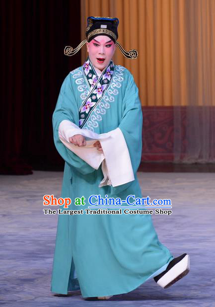 The Jade Hairpin Chinese Peking Opera Young Male Apparels Costumes and Headpieces Beijing Opera Xiaosheng Zhao Qixian Garment Scholar Clothing