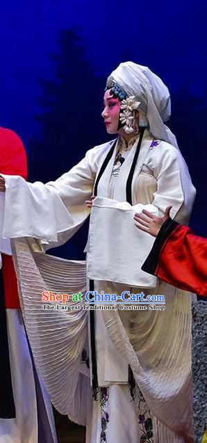 Chinese Beijing Opera Distress Maiden Garment Sun An Dong Ben Costumes and Hair Accessories Traditional Peking Opera Actress Dress Young Female Apparels