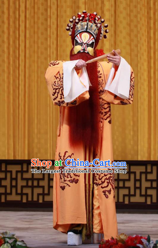 Ying Tian Qiu Chinese Peking Opera Martial Male Apparels Costumes and Headpieces Beijing Opera Swordsman Garment Hero Zhou Chu Clothing
