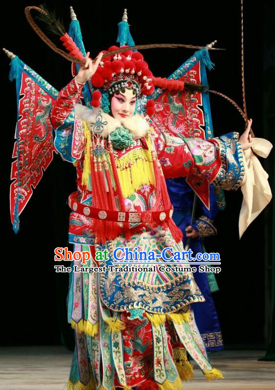 Chinese Beijing Opera Tao Ma Tan Garment Actress Costumes and Hair Accessories Traditional Peking Opera Wang Baochuan Dress Hua Tan Princess Dai Zhan Apparels