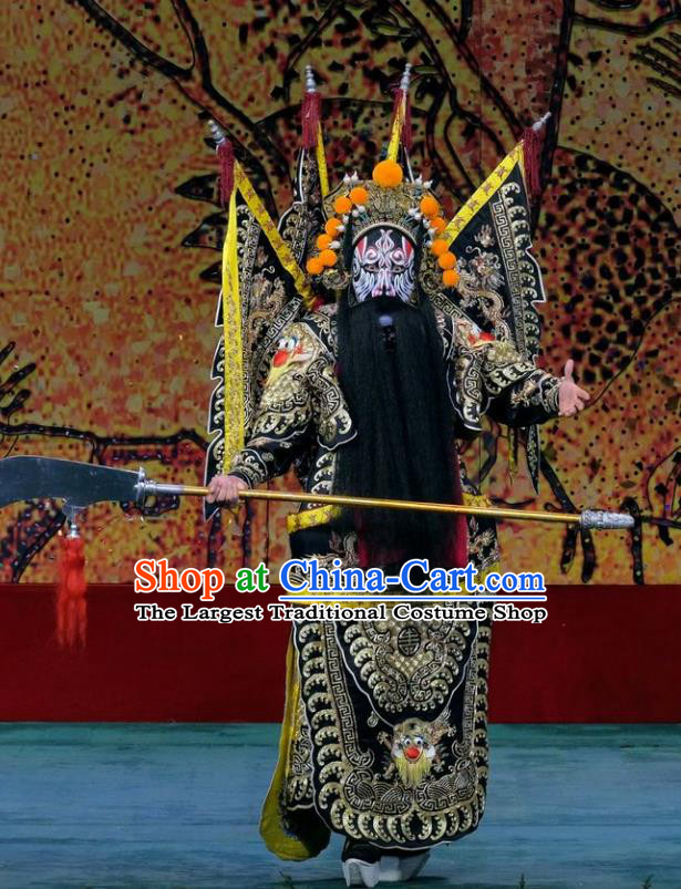 Ding Sheng Chun Qiu Chinese Peking Opera Military Officer Apparels Costumes and Headpieces Beijing Opera General Garment Kao Clothing with Flags