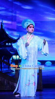 Forbidden Love Chinese Peking Opera Scholar Xu Xian Apparels Costumes and Headpieces Beijing Opera Young Male Garment Niche Clothing