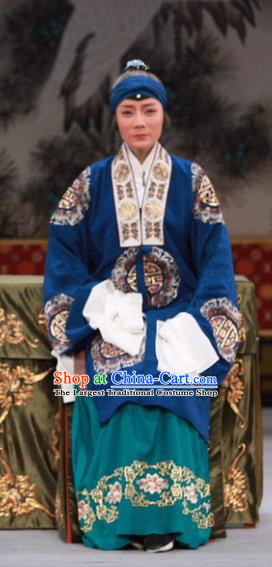 Chinese Beijing Opera Rich Dame Garment Costumes and Hair Accessories Traditional Peking Opera Pantaloon Dress Elderly Female Apparels