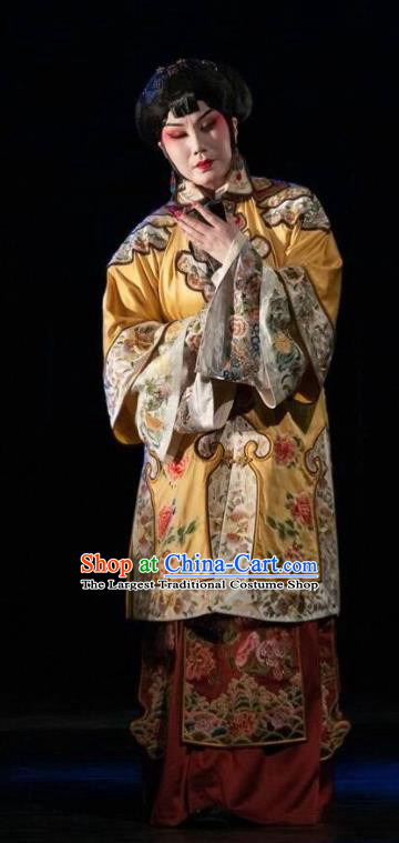 Chinese Beijing Opera Diva Cao Qiqiao Garment Costumes and Hair Accessories Traditional Peking Opera The Golden Cangue Young Mistress Dress Rich Female Apparels