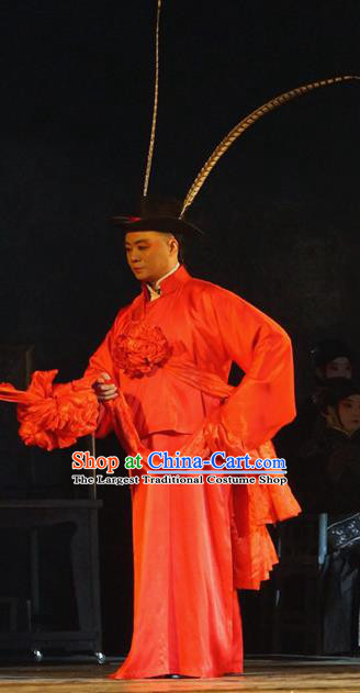 The Golden Cangue Chinese Peking Opera Bridegroom Jiang Changbai Apparels Costumes and Headpieces Beijing Opera Young Male Garment Childe Clothing