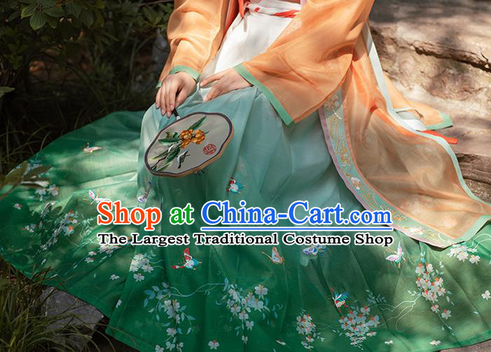 Chinese Traditional Song Dynasty Young Female Historical Costumes Ancient Imperial Concubine Embroidered Garment Hanfu Dress for Women