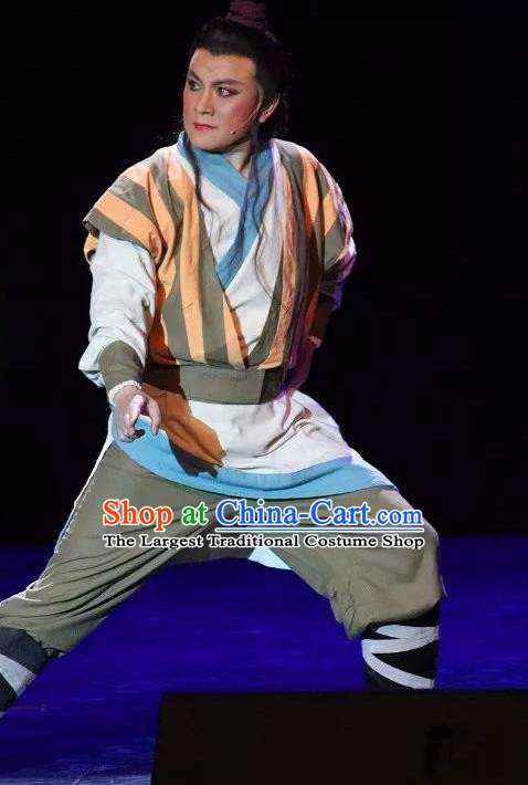 Yu Hai Kuang Chao Chinese Sichuan Opera Xiaosheng Apparels Costumes and Headpieces Peking Opera Young Male Garment Farmer Clothing