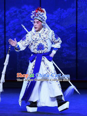 Zhao Jintang Chinese Ping Opera Wusheng Zhu Chundeng Garment Costumes and Headwear Pingju Opera Martial Male Apparels Clothing