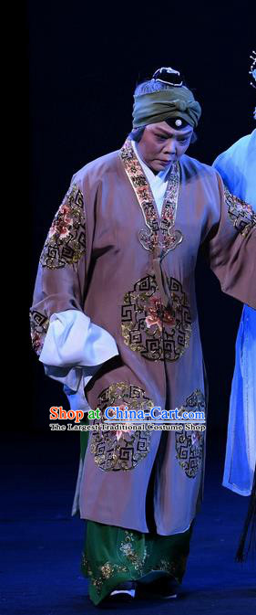 Chinese Ping Opera Elderly Dame Apparels Costumes and Headpieces Zhao Jintang Traditional Pingju Opera Pantaloon Dress Garment
